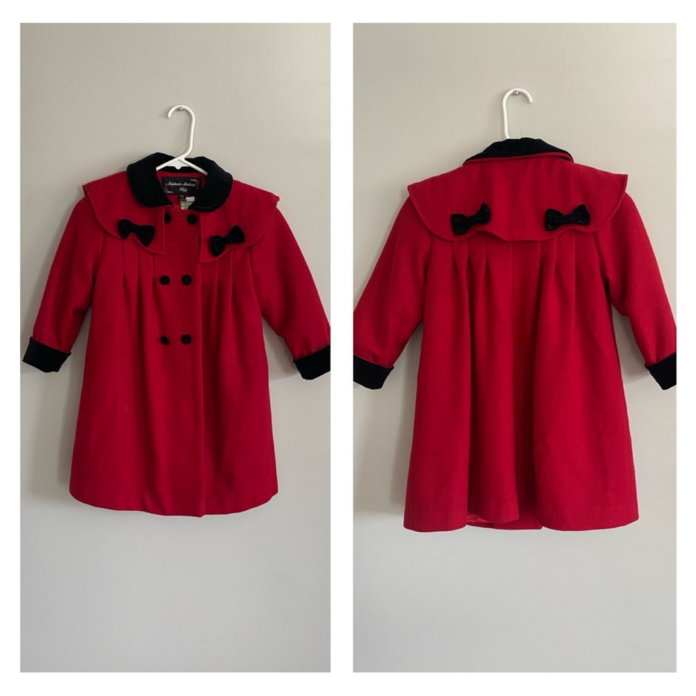Stephanie  Mathew’s Kids vintage red wool coat size 5